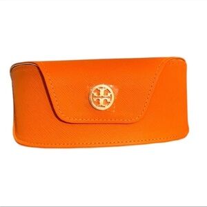 Tory Burch Vibrant Orange Eyewear Case with cloth bag